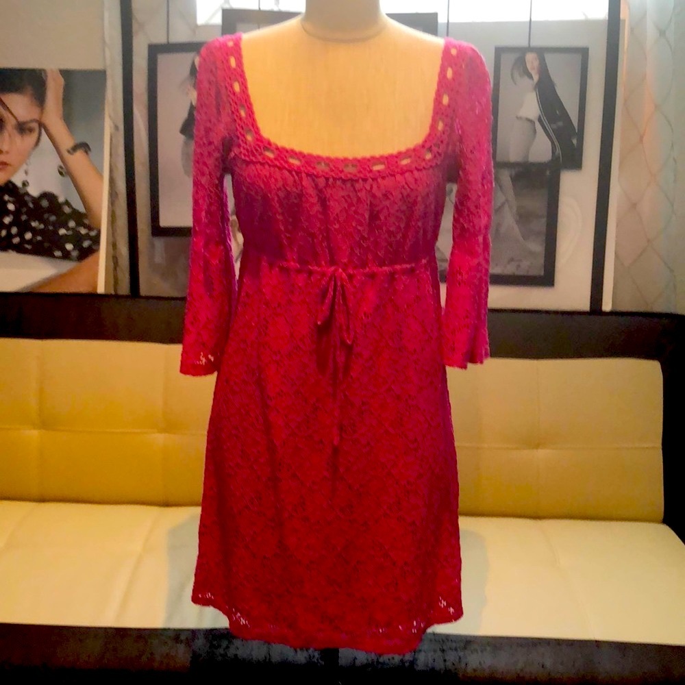 New w/o tickets Laundry Bohemian Eyelet Pink Dress